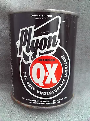 Vintage Plyon Q-x Motor Oil & Fuel Additive Tin Can Sealed Full Oklahoma City Ok • $24.99