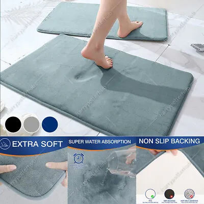 Super Water Absorbent Soft Memory Foam Bathroom Rug Shower Mat Non-Slip Bath Mat • $8.99