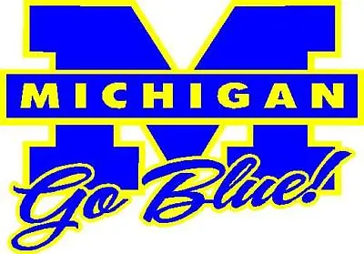  University Of Michigan Go Blue Vinyl Window Decal Sticker  • $6.99