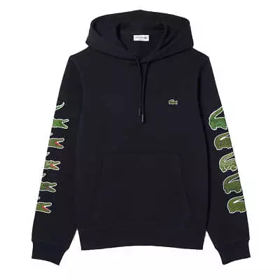 Lacoste Contrast Crocodile Hoodie Navy Blue • $253.35