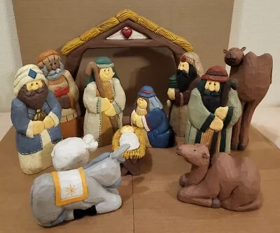 VTG • Eddie Walker • Midwest Of Cannon Falls • 13pc Hand Crafted Nativity Scene • $150