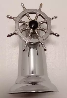 Vintage Nautical Chrome Ships Wheel Table Top Lighter USA • $18.88