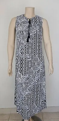 Millers Ladies Sleeveless Jenny Maxi Dress Size 14 Colour Black Geo • $14.99