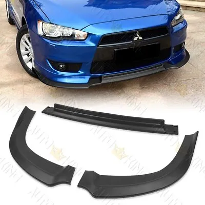 Fit 08-15 Mitsubishi Lancer Ra-style Matt Blk Front Bumper Splitter Spoiler Lip • $94.24