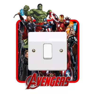 Avengers Marvel Light Switch Surround Sticker Decal Kids Boys Girls Bedroom • £2.99