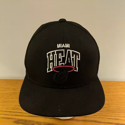 Miami Heat Mitchell And Ness Snapback Hat Cap Black NBA Very Nice! • $21.59