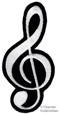 TREBLE CLEF PATCH Embroidered Iron-on MUSICAL NOTE G-CLEF SYMBOL BAND MUSIC New • $4.95