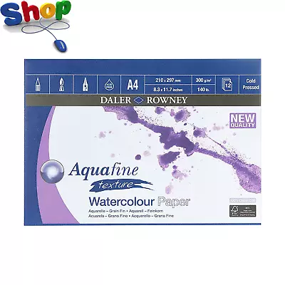 Daler - Rowney  Aquafine  Texture   Watercolour  Paper   Cold  Pressed   300  • £12.09