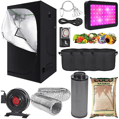 Hydroponics Complete Grow Tent Kit LED Grow Light Canna Coco + FREE TIMER! • £265