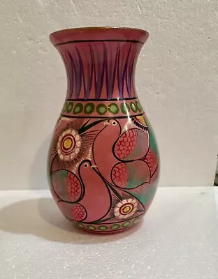 Vintage Ceramic Terracota Mexican Pottery Hand Painted Vase • $18