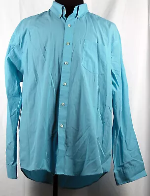 Van Heusen Classic Fit Aqua Blue Cotton/Poly Button-Front Long Sleeve Shirt XXL • $24.61