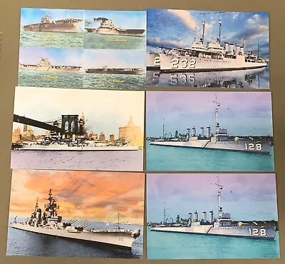 # T4705     World War 2  Era  Military  Ships    Postcard Lot   6   Dif. Cards • $6.99