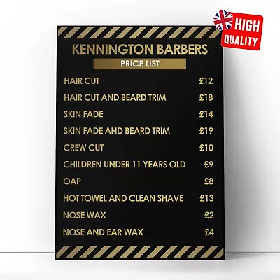 Price List Barber Personalised Hair Salon Haircut Advertising Poster A4 A3 A2 A1 • $38.70