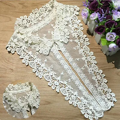 DIY Patch Applique Neckline Clothes Sewing Lace Embroidered Trim Collar Flower • £4.44