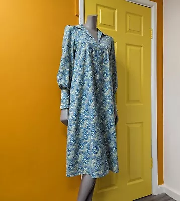 Vintage 1970s Laura Ashley Made In Wales Cotton Smock Dress - Size 8 • £95