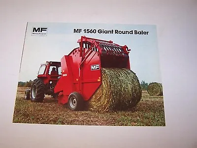 Massey Ferguson Mf 1560 Giant Round Baler Color Sales Catalog Brochure Pamphlet • $9.67