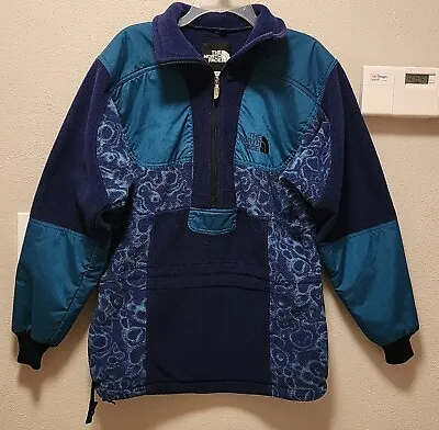 Vintage 90's The North Face Rage Teal Blue Fleece 1/4 Zip Pullover Jacket~sz Xs • $19.99