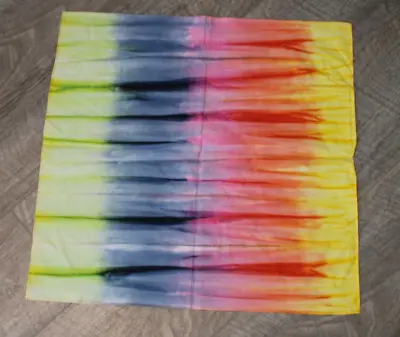 Multi-Color Rainbow Retro 1970s Tie-Dye Cotton Head Scarf 21  Square Bandana • $5.99