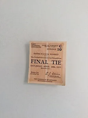 £90 • Buy Original Fa Cup Final Ticket 1933 Everton V Manchester City Played At Wembley
