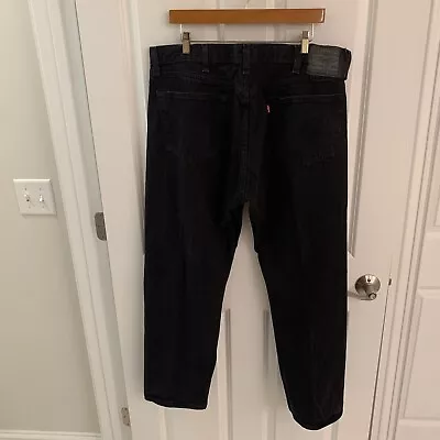 Levis 501 Jeans Men 40 X 30 Button Fly Black Denim Original Straight Dark Wash • $32.65
