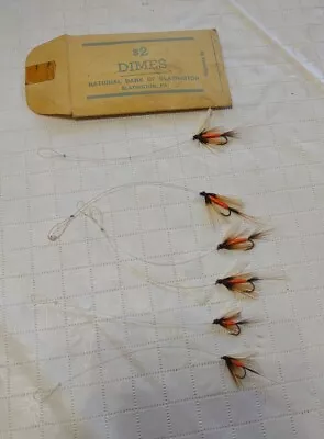 Vintage Fishing Flies On Leaders. Lot Of 6 • $5