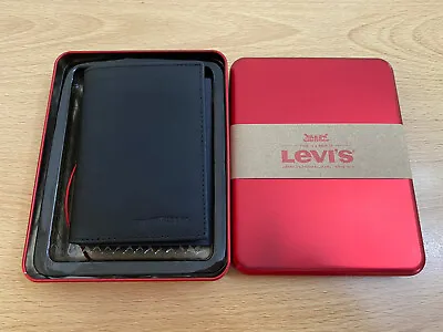 Levi’s Oiled Batwing Bifold With Coin Wallet - Black BNWT • £55