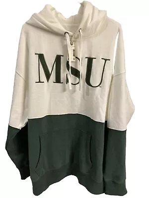 Michigan State University Hoodie Mens XXL White Tailgate MSU College School • $40.39