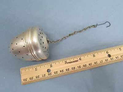 Vintage Aluminum Tea Ball Infuser Strainer With Chain & Hook • $4.99