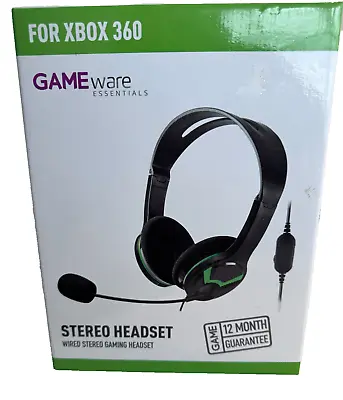 Gameware Wired Stereo Gaming Headset For XBOX 360 W/ Volume Control - New • £8.99