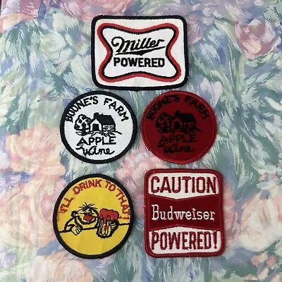 Patches Vintage 70s 80s Lot Of 5 Booze Beer Drinking Funny Alcohol Humor Boones • $34.99
