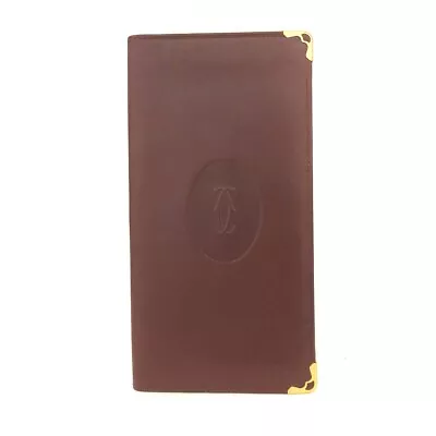 Must De Cartier Leather Bifold Long Wallet/9Y0612 • $1