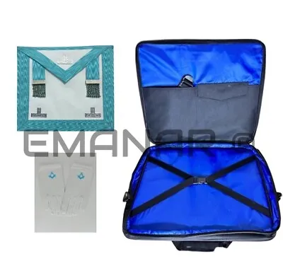 Masonic Regalia Soft Case Bag Masonic Worshipful Master Apron Lambskin*BRANDNEW* • £38.50