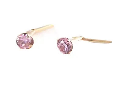 9ct Gold Andralok 3mm Small Round PINK CZ Studs Earrings Mum's Girls X'mas GIFT • £15.90