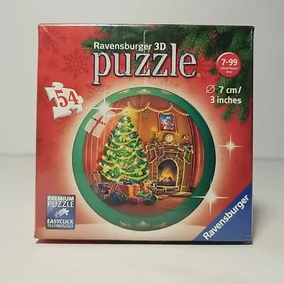 SEALED 2013 Ravensburger 3D Christmas Puzzle Ball 54 Pcs Santa Tree Fireplace • $9.99