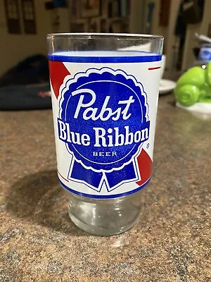 Pabst Blue Ribbon Beer Glasses Pint Vintage Slight Graphic Damage • $15