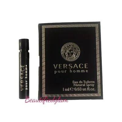 Versace Pour Homme EDT Carded Sample Vials For Men 1 ML/0.03oz NEW • $7.99