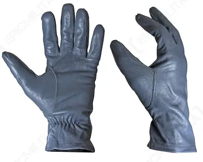 Original German Army Leather Gloves - Grey Smart Winter Driving Surplus Military • £7.45