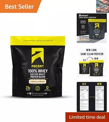 Clean Vanilla Whey Protein Powder - 4 Lb Bulk Pack 0g Added Sugar Gluten Free • $127.79