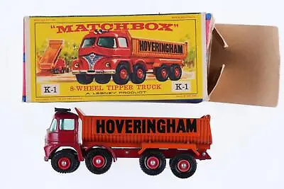 1960's Matchbox King Size K-1 8-Wheel Tipper Truck In Box • £104.73