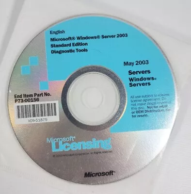 Microsoft Licensing Windows Server May 2003 Standard Edition Diagnostic Tools • $15.99