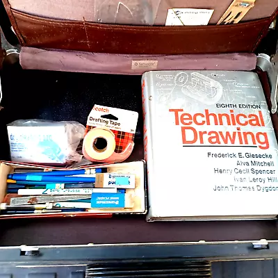 DRAFTING Engineer LOT VEMCO ALVIN Pencil MARTIN TIMELY Samsonite Suit Case • $99.99