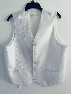 Pierre Cardin Men's Formal White Vest Satin Lining Size Small • $24.99