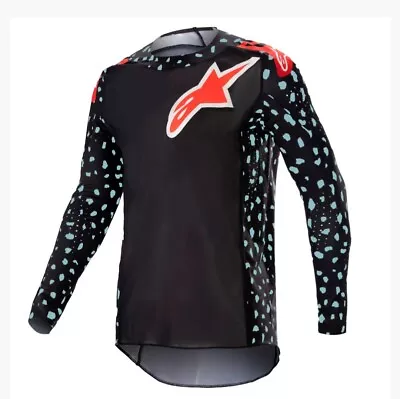 Alpinestars Supertech North Black Neon Red Motocross Jersey Size S M L XL 2X • $71.96