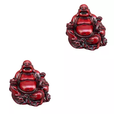  2 Count Buddha Figurine Unusual Ornaments For The Home Big Laughing • £12.19