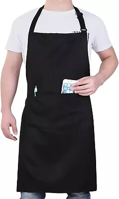 NEW Work Aprons Heavy Duty Shop Work Apron With Pockets For Men Black Chef • $13.84