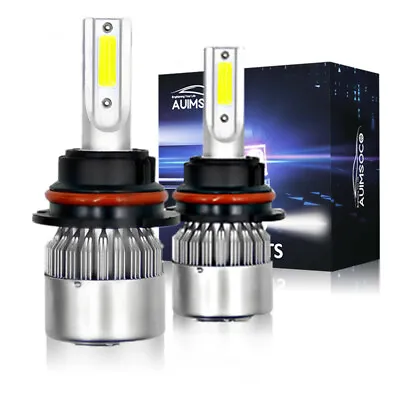 Pair 9007/HB5 LED Headlight Bulbs Super White 6500K High Low Beam Conversion Kit • $27.99