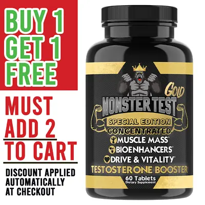 Angry Supplements Monster Test GOLD Testosterone Booster Natural Energy Muscle • $34.99