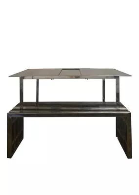 Milo Baughman Mid-Century Chrome & Glass Extension Dining Table • $2800