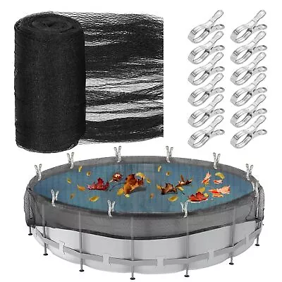 19.7 Feet Pool Leaf Net Cover Above Ground Winter Pool Cover With 12 Pcs Larg... • $44.72