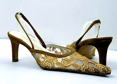 JAIME MASCARO Woman Shoes Bronze  MACRAME GARCELA  Suede CAOVILLA Style UK3 EU36 • £32.87